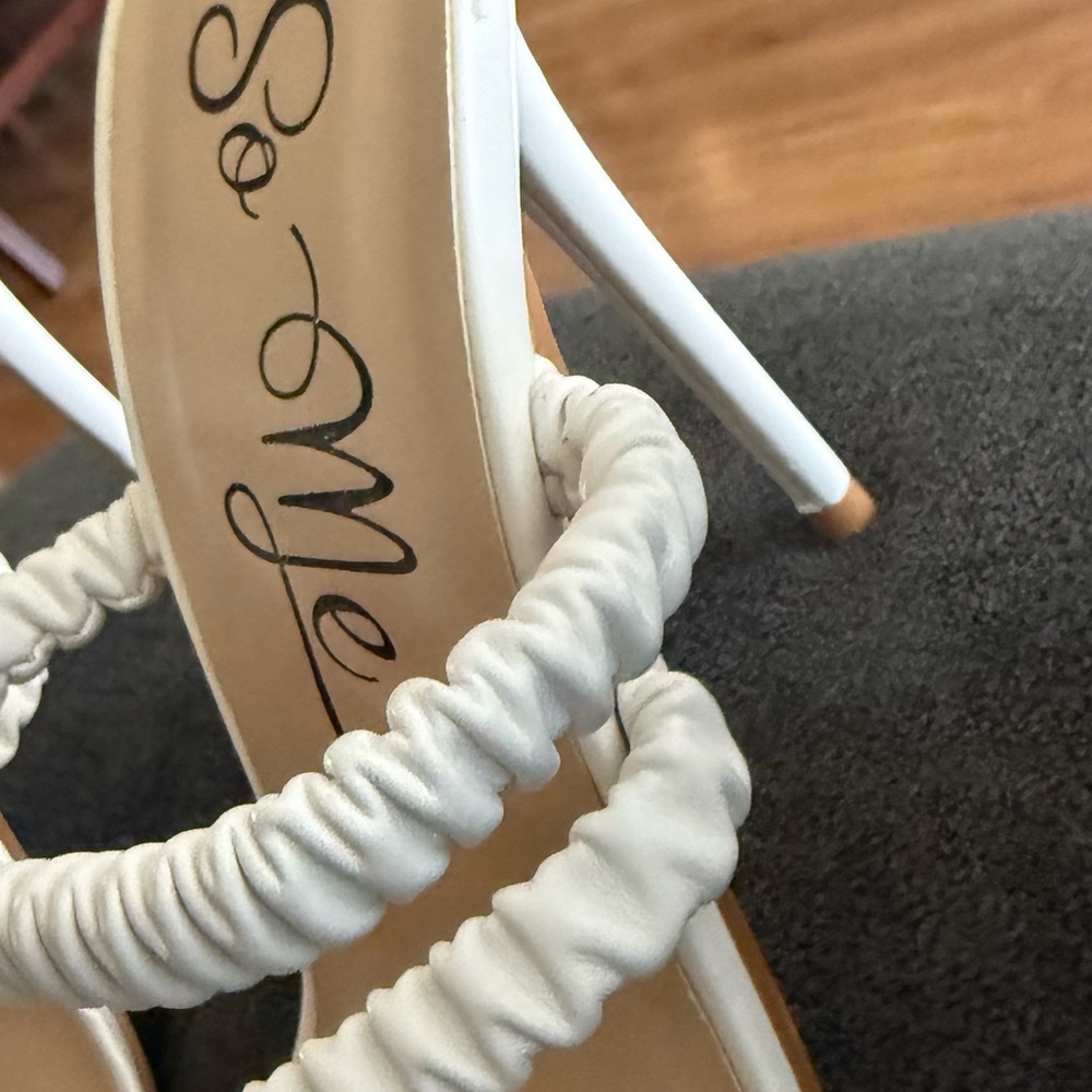 So Me White Strappy Heels - Picture 6 of 8